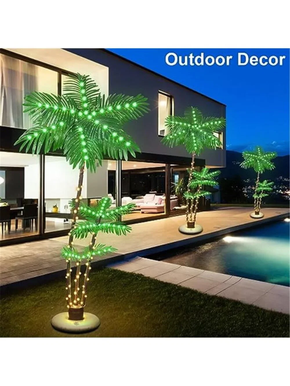 6FT LED Lighted Palm Tree Outdoor Indoor Waterproof Tropical Patio Decor Light